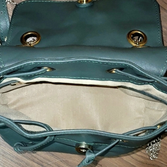 Valentina mini Green Leather backpack - Picture 11 of 14